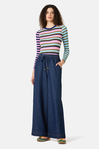 Gorman - Imogen Seersucker Denim Culotte - indigo