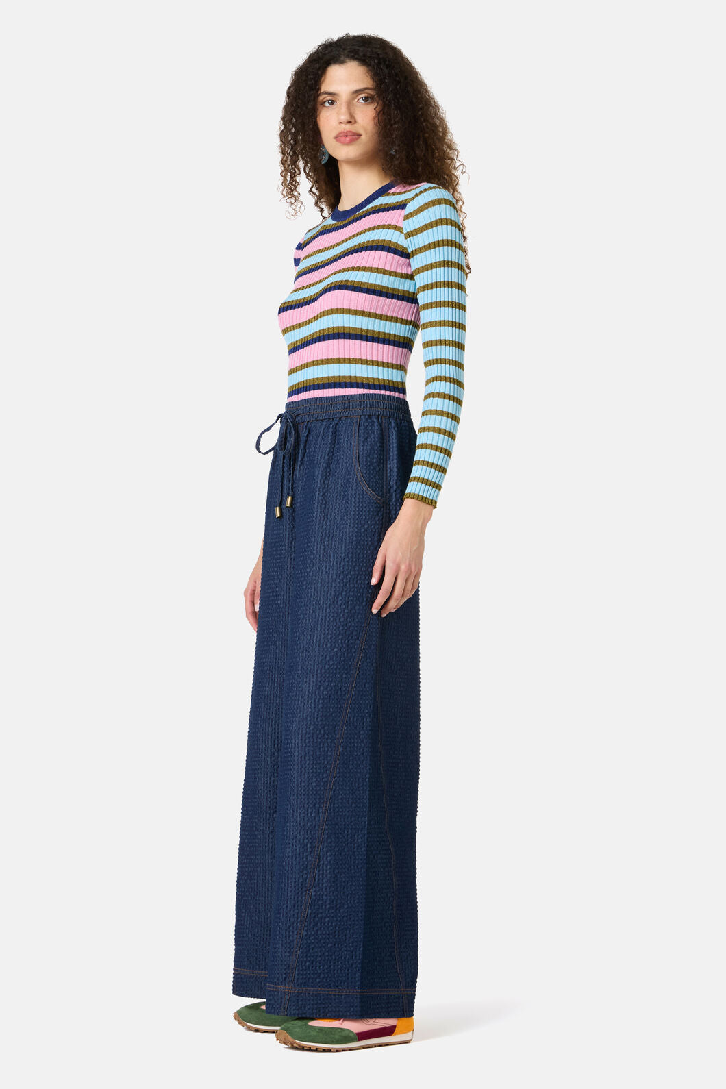 Gorman - Imogen Seersucker Denim Culotte - indigo