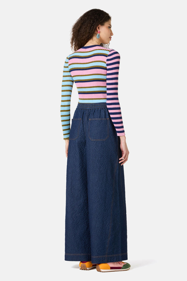 Gorman - Imogen Seersucker Denim Culotte - indigo