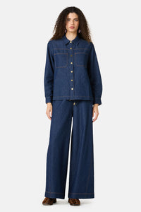 Gorman - Imogen Seersucker Denim Culotte - indigo