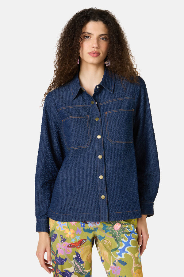 Gorman - Imogen Seersucker Denim Shirt - indigo