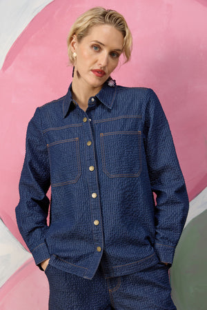 Gorman - Imogen Seersucker Denim Shirt - indigo