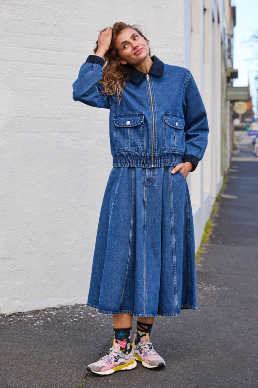 Gorman - Molly Denim Jacket - mid-blue