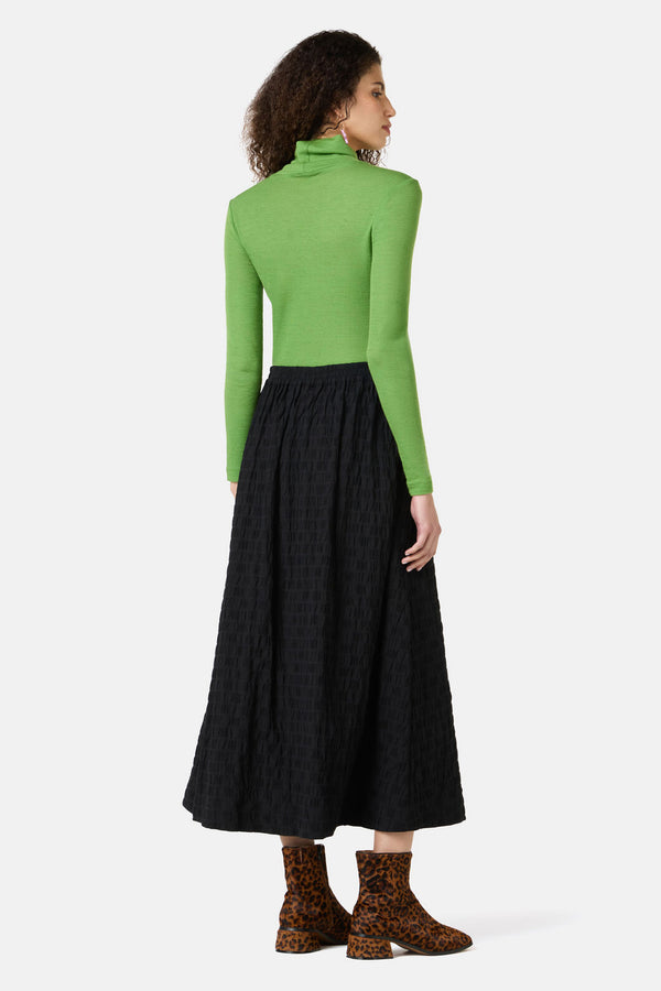 Gorman - Clover Seersucker Midi Skirt - black