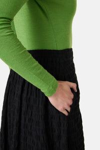 Gorman - Clover Seersucker Midi Skirt - black