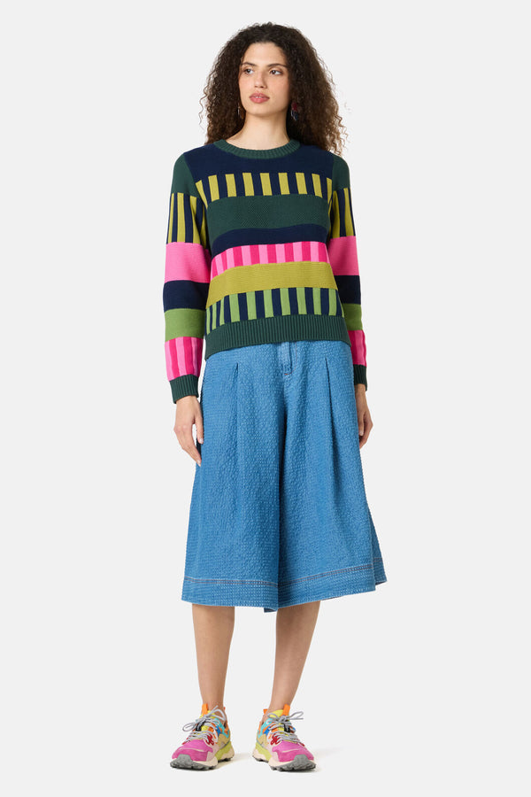 Gorman - Weave Stripe Cotton Jumper - multi