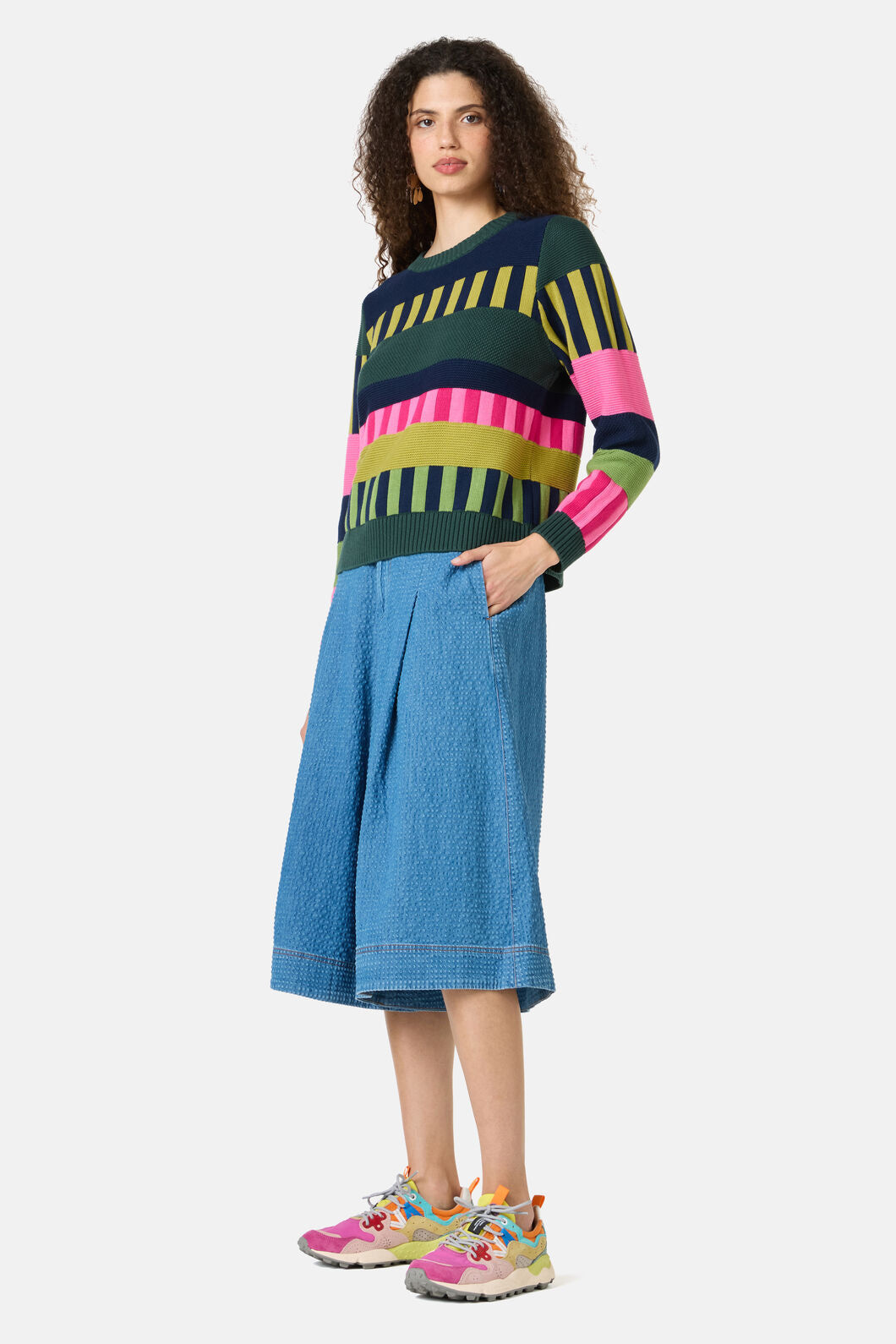 Gorman - Weave Stripe Cotton Jumper - multi