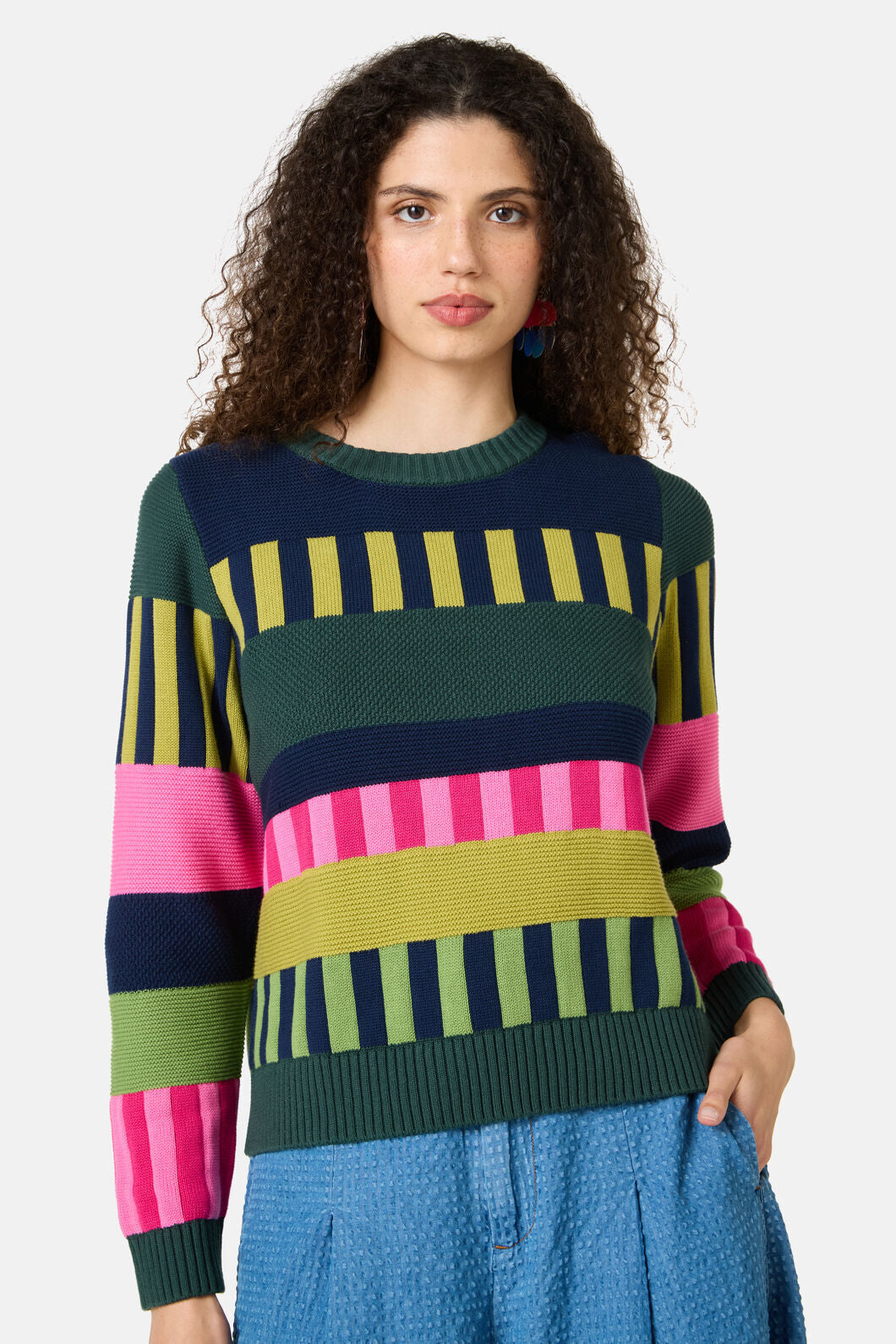 Gorman - Weave Stripe Cotton Jumper - multi