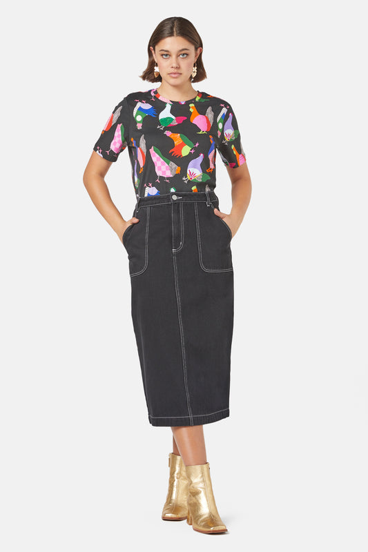 Gorman - Midnight Denim Skirt - black