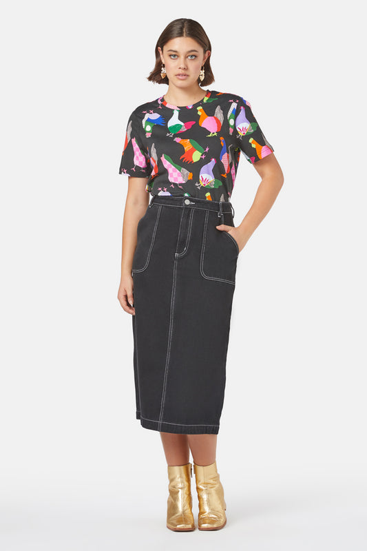 Gorman - Midnight Denim Skirt - black