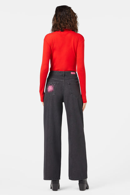Gorman - Winter Waratah Embroidered Jeans - black