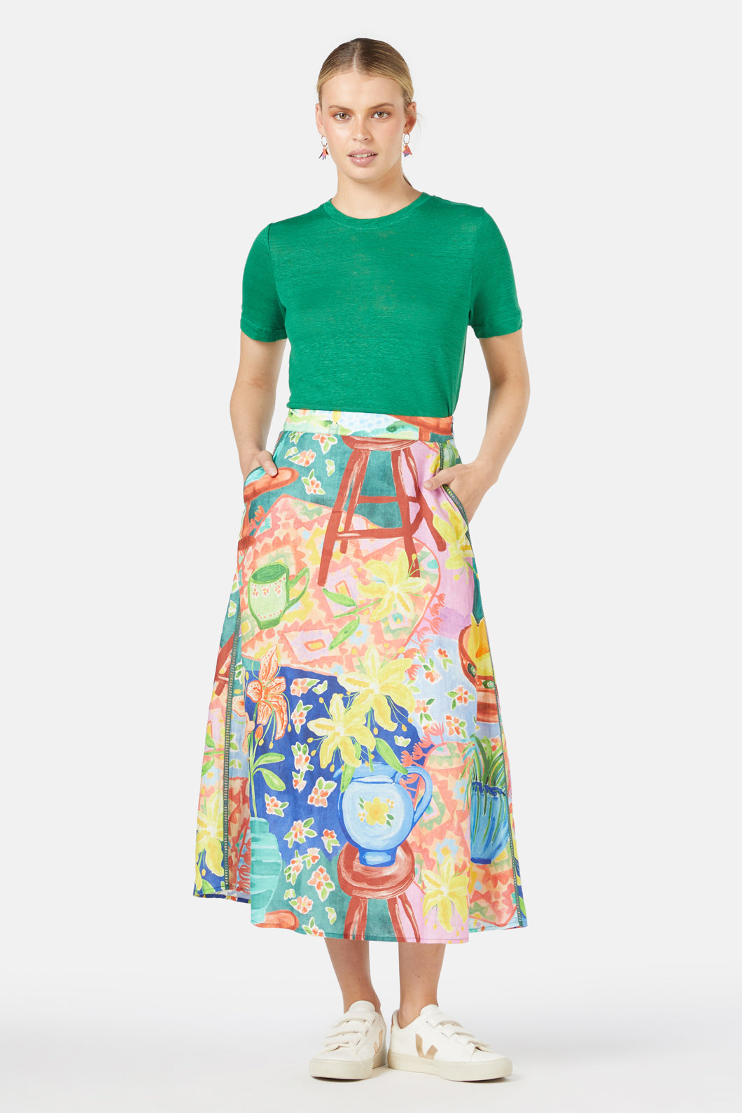 Gorman - Weekend Away Linen Skirt - print