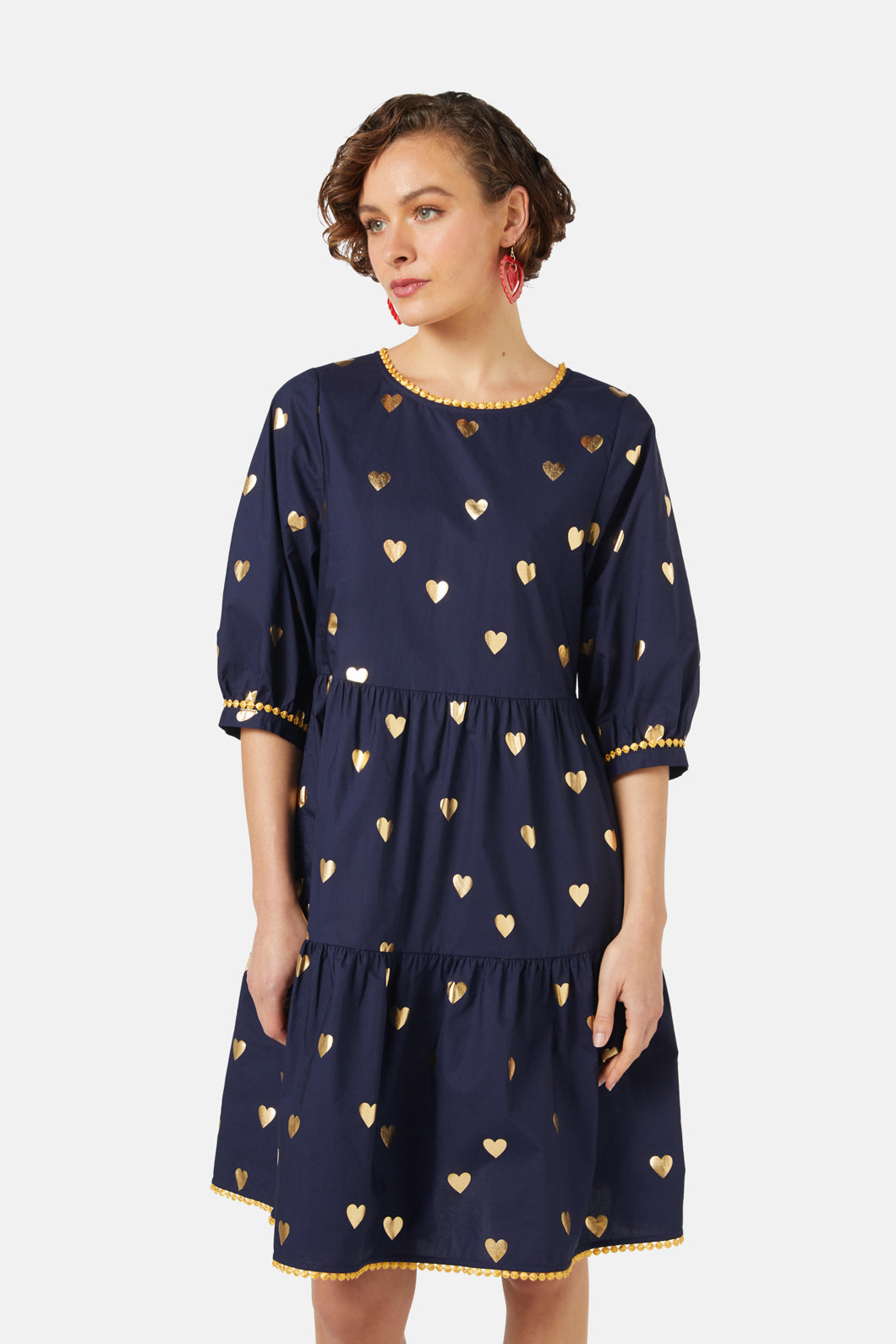 Gold Romance Smock Dress