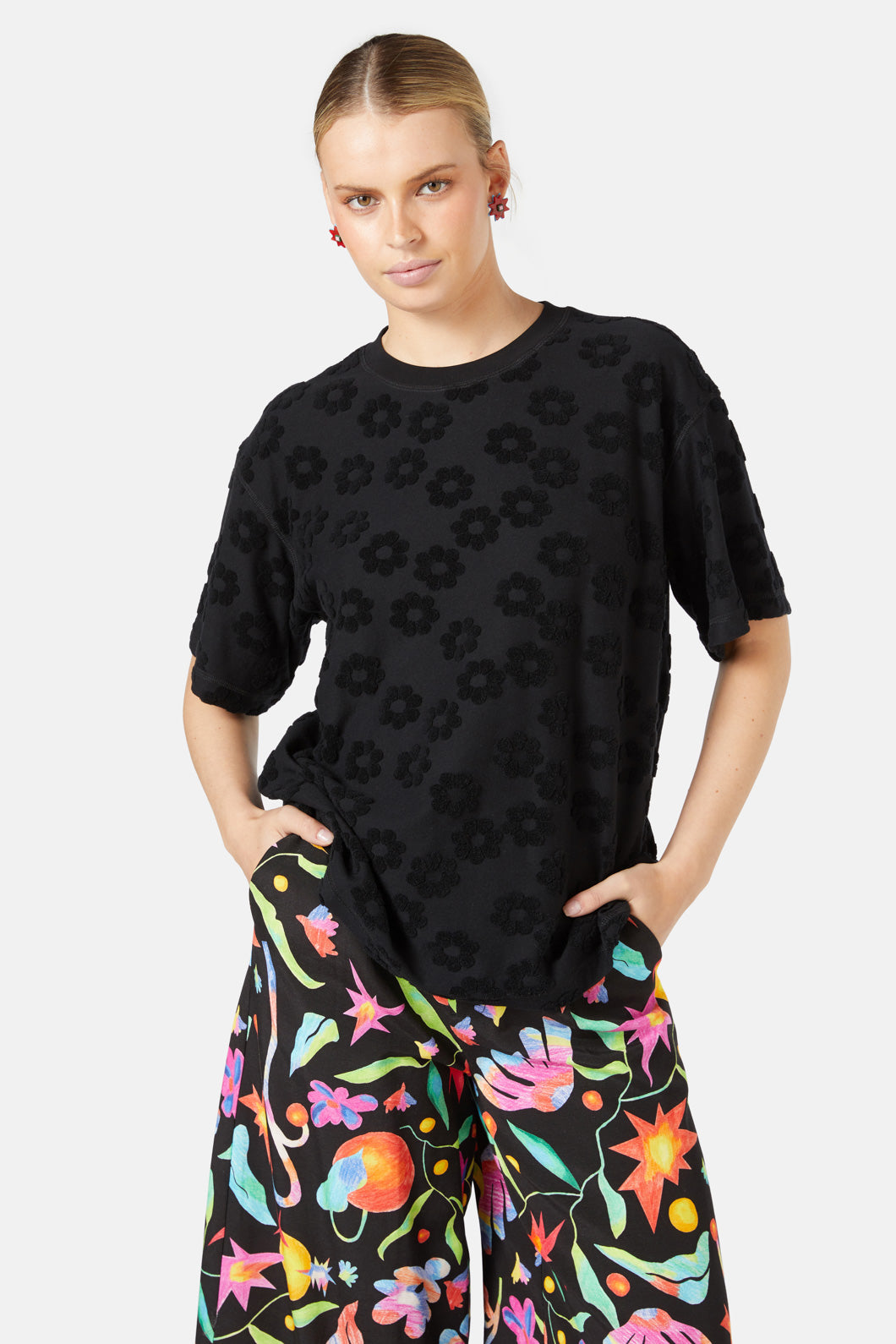 Gorman - Fluffy Fleur Tee - black