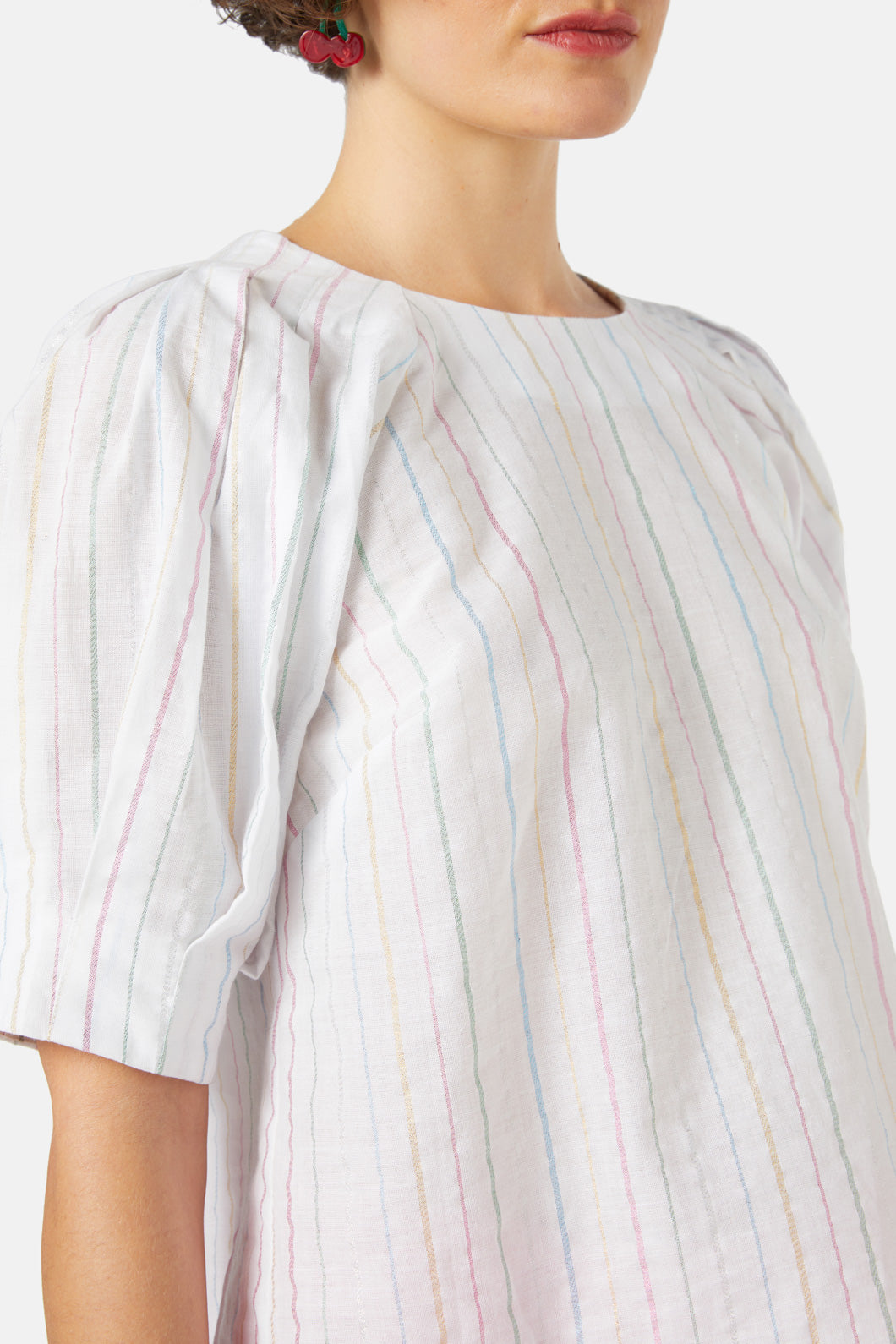 Gorman - Rainbow Stripes Blouse - white