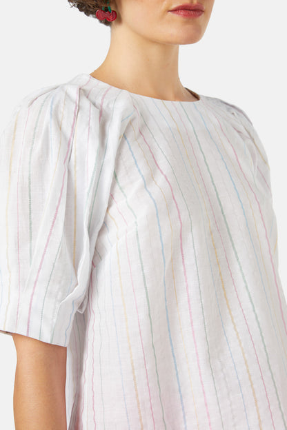 Gorman - Rainbow Stripes Blouse - white
