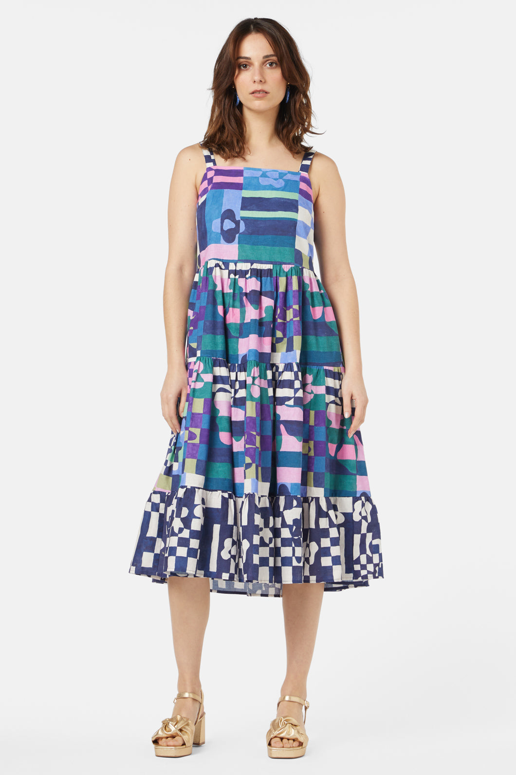 Gorman - Tropic Check Tiered Dress - print