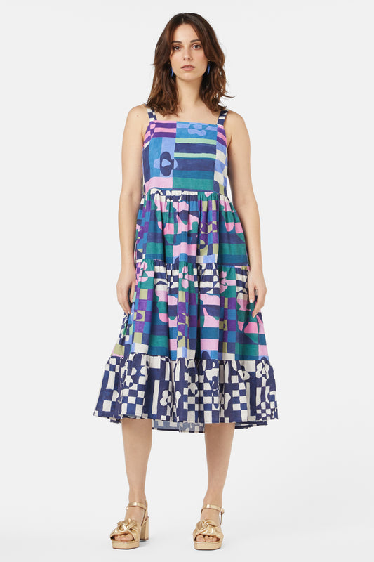 Gorman - Tropic Check Tiered Dress - print