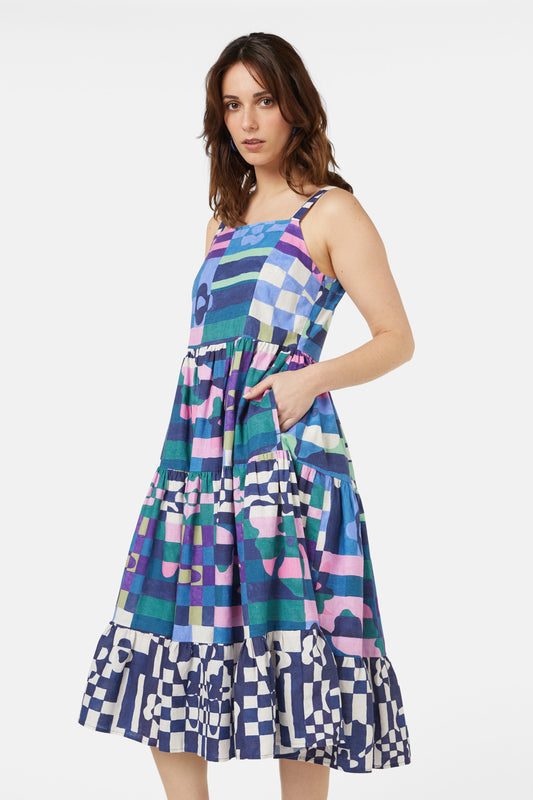 Gorman - Tropic Check Tiered Dress - print