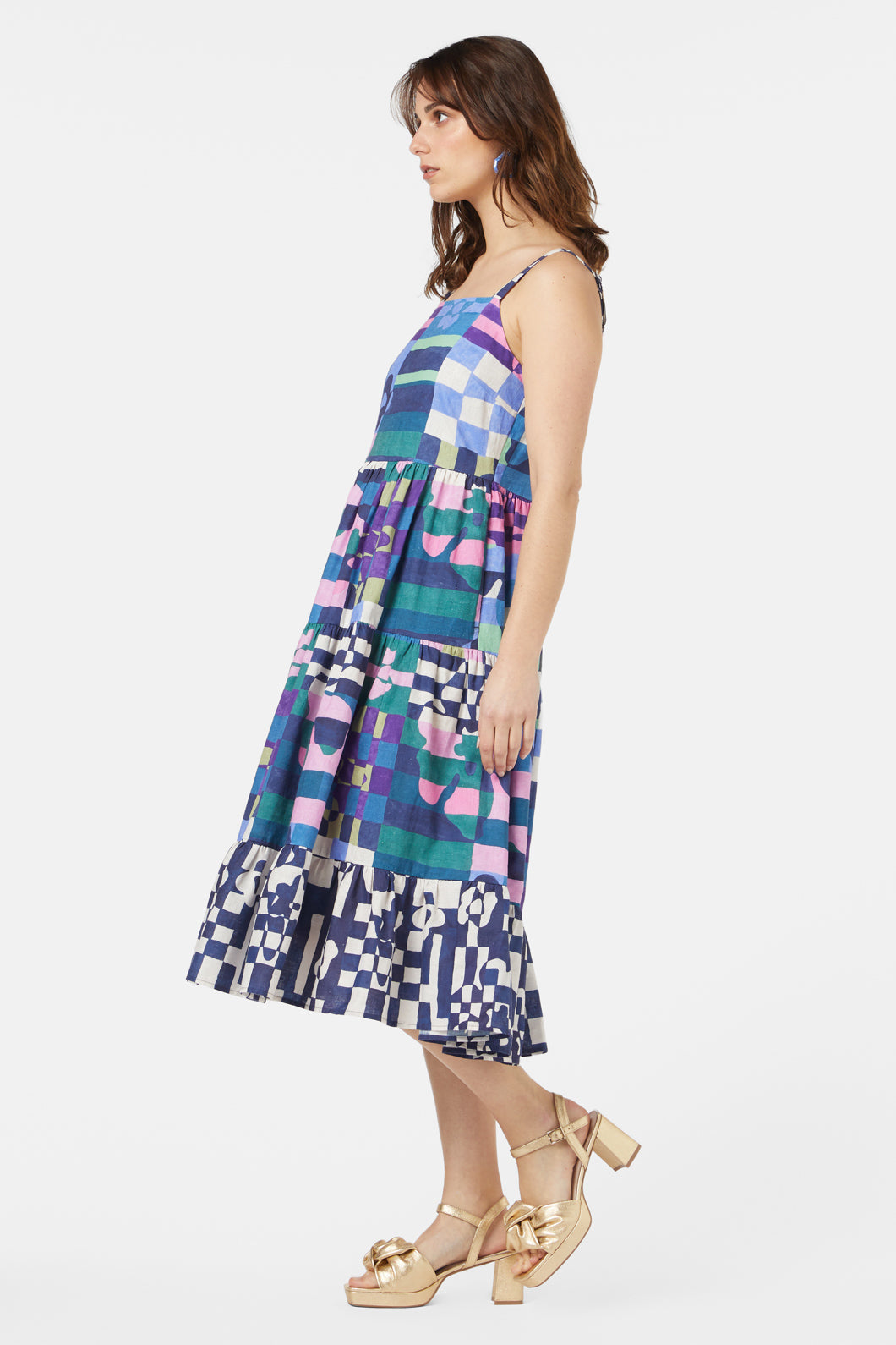 Gorman - Tropic Check Tiered Dress - print