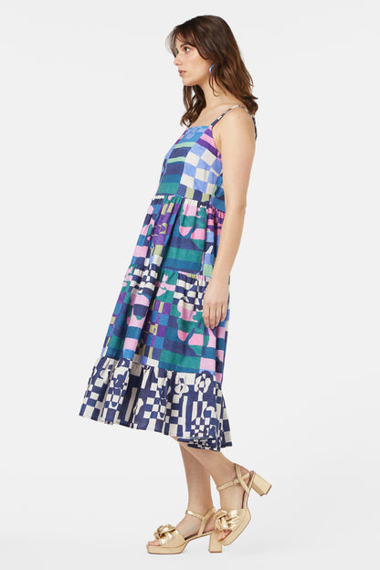 Gorman - Tropic Check Tiered Dress - print