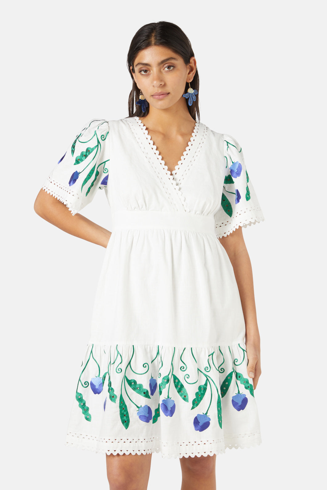 Gorman - Peas Anglaise Dress - white