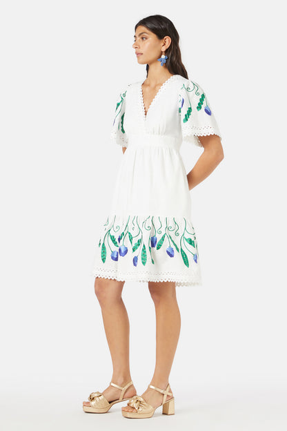 Gorman - Peas Anglaise Dress - white