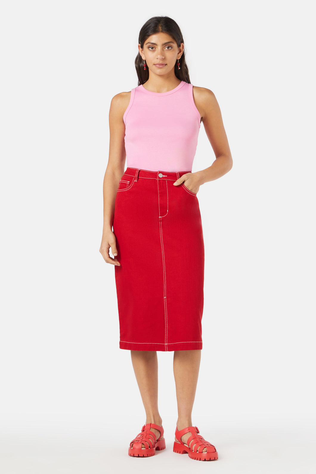 Gorman - Georgia Denim Skirt - red