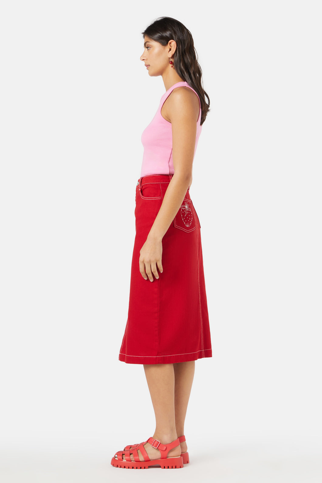 Gorman - Georgia Denim Skirt - red