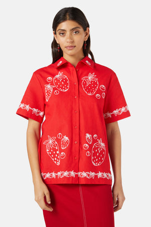 Gorman - Strawberry Patch Emb Shirt - red