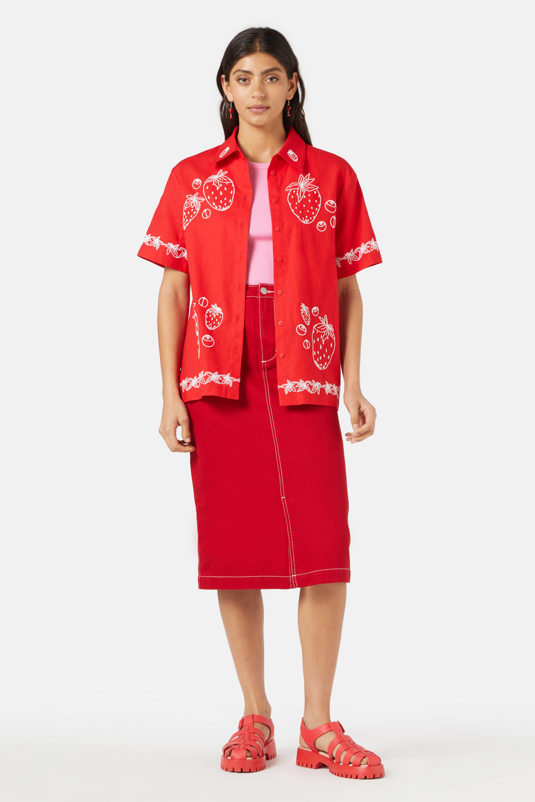 Gorman - Strawberry Patch Emb Shirt - red