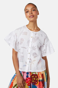 Gorman - Palmetto Burnout Top - white