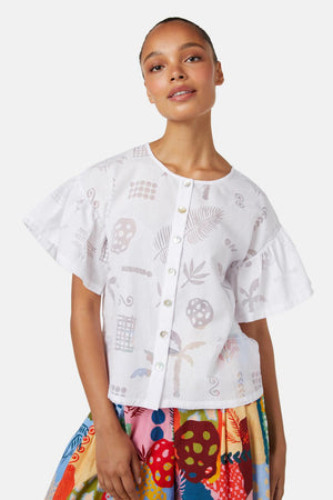 Gorman - Palmetto Burnout Top - white