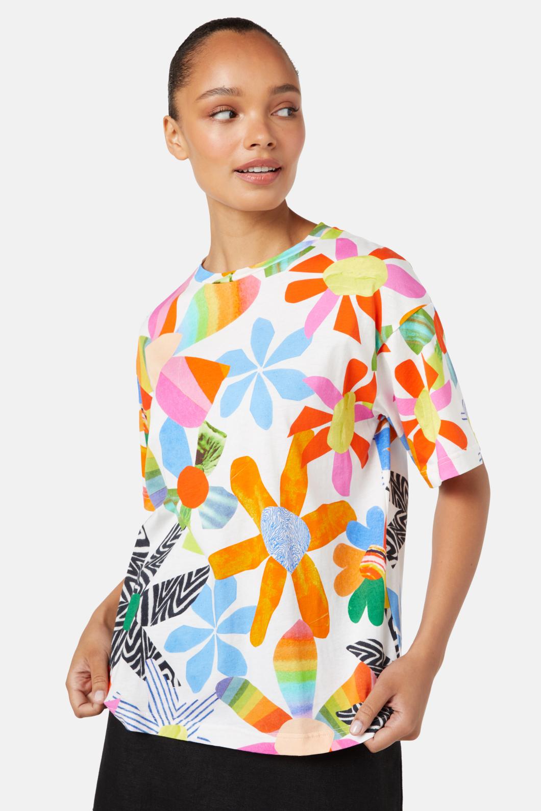 Gorman - Rainbow Flower Tee - print