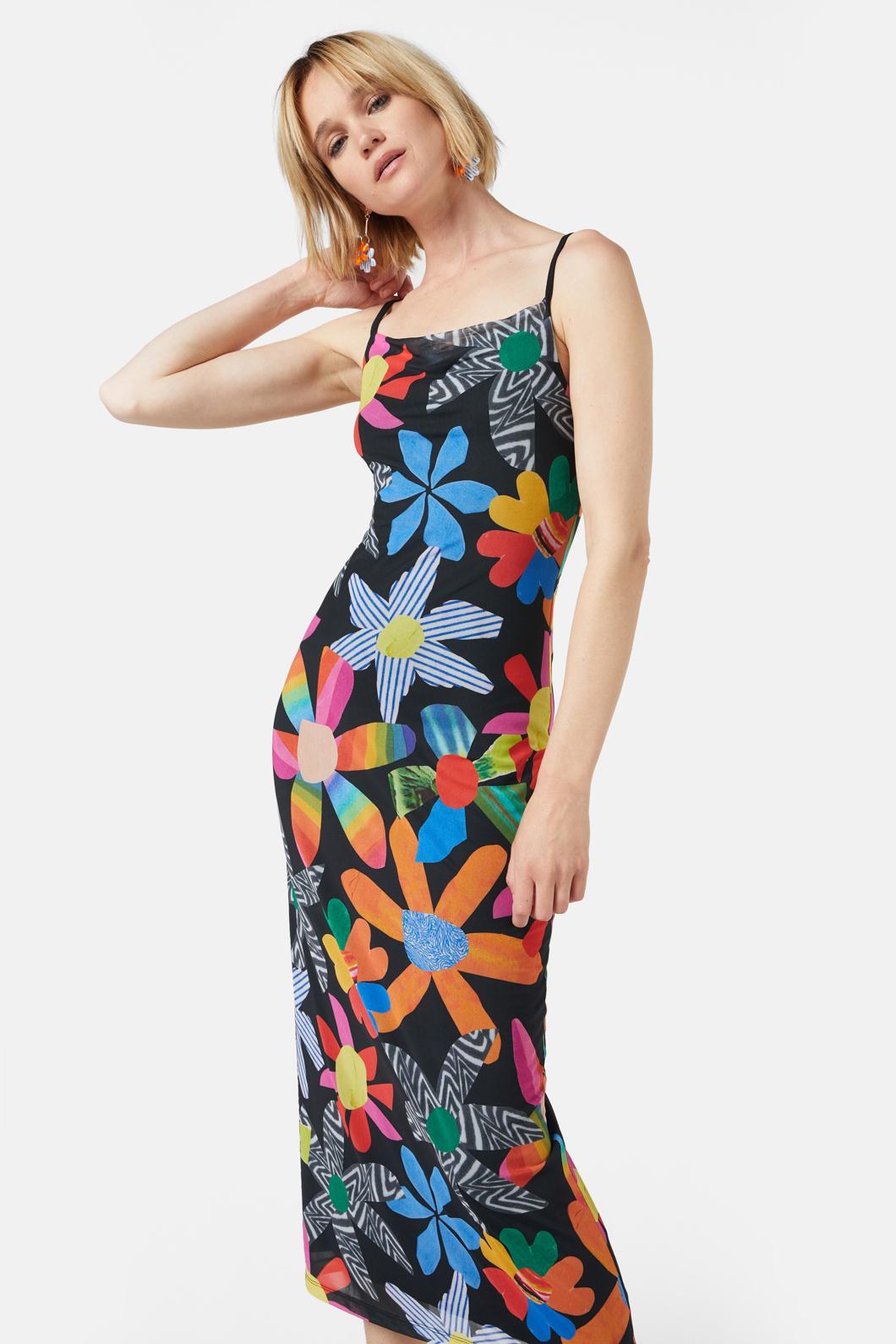 Gorman - Rainbow Flower Mesh Dress - print