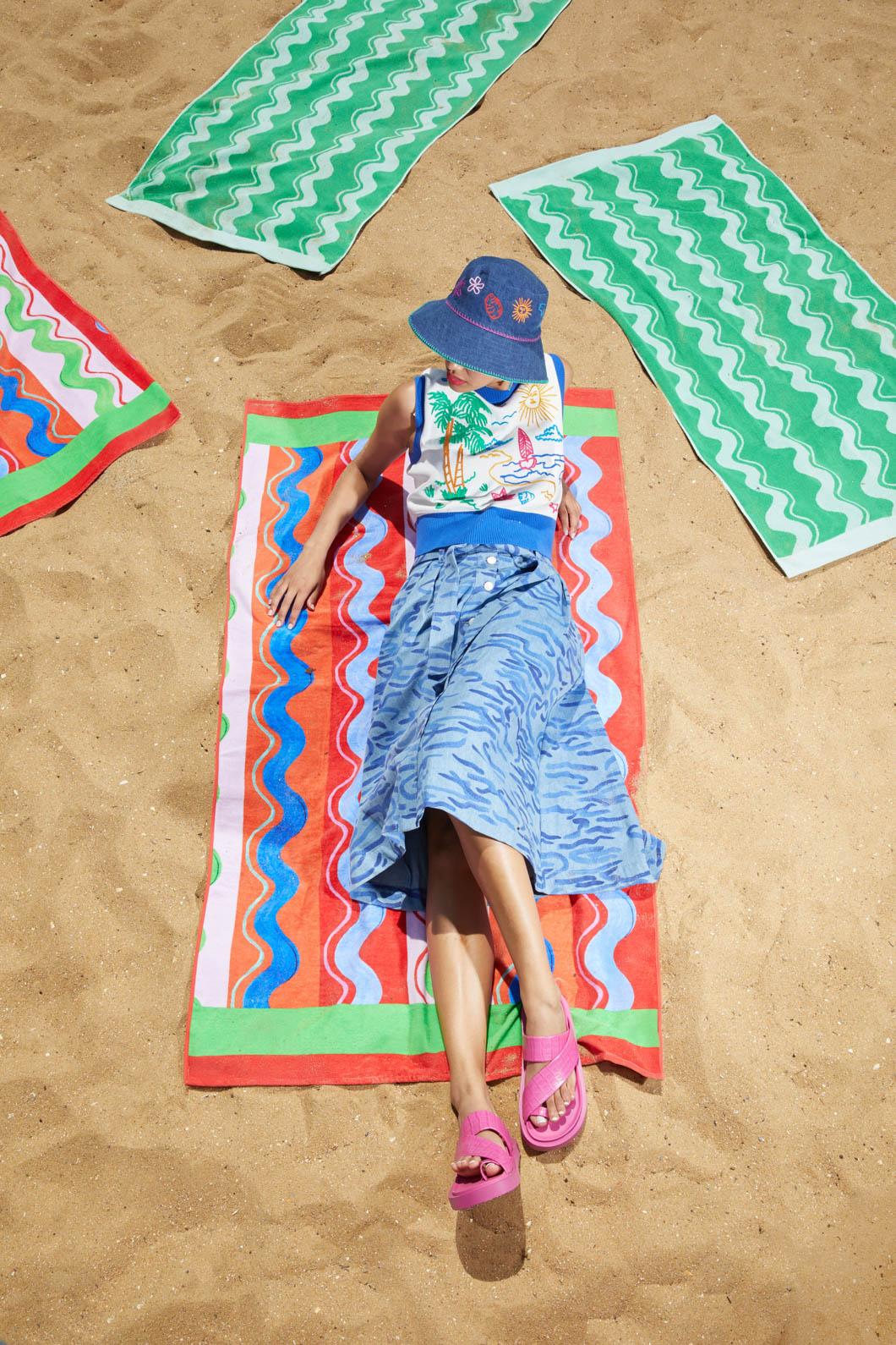 Gorman - Wave After Wave Midi Skirt - denim