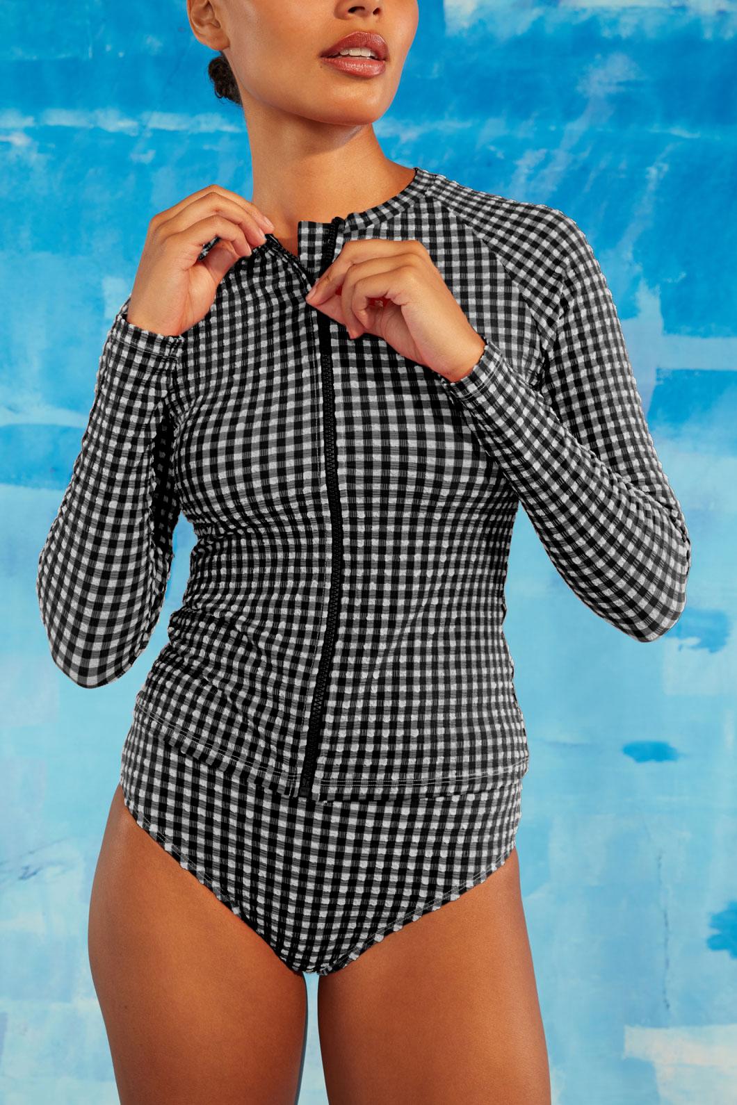 Gorman - Gingham Rashie - black