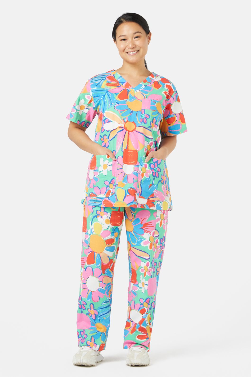 Gorman - Flower Pots Scrub Set - print