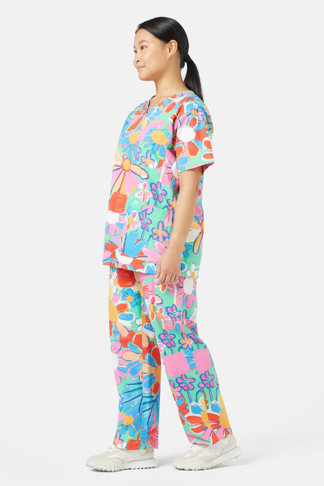 Gorman - Flower Pots Scrub Set - print