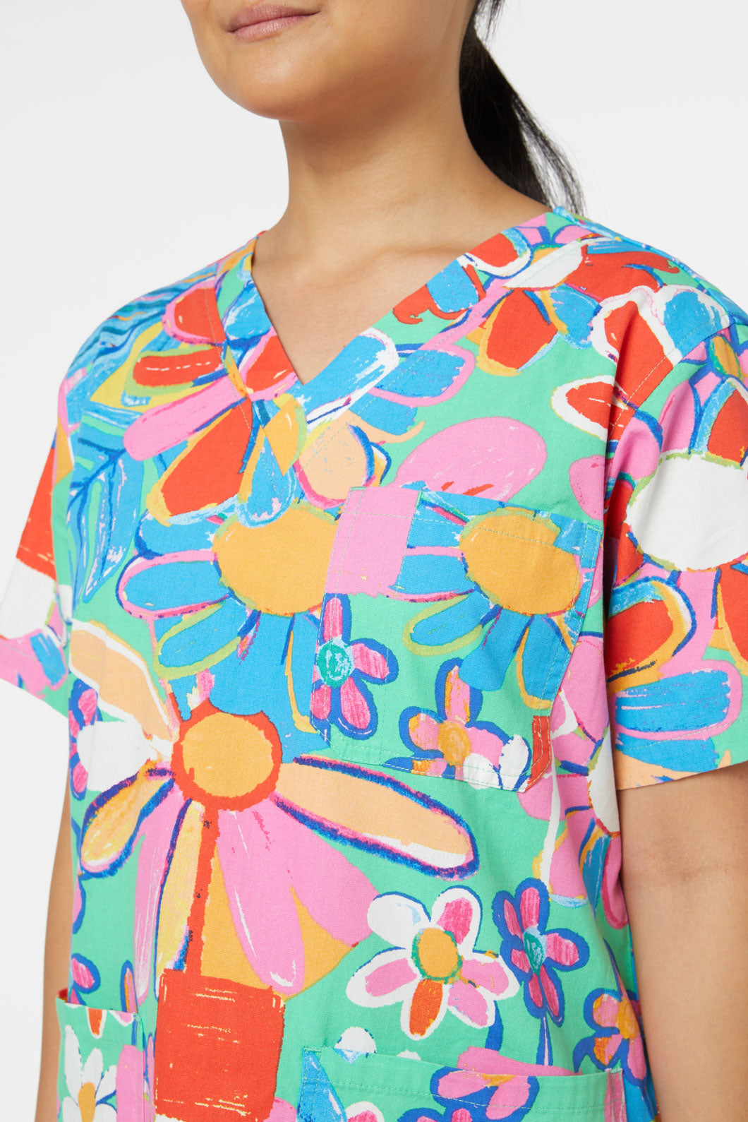 Gorman - Flower Pots Scrub Set - print