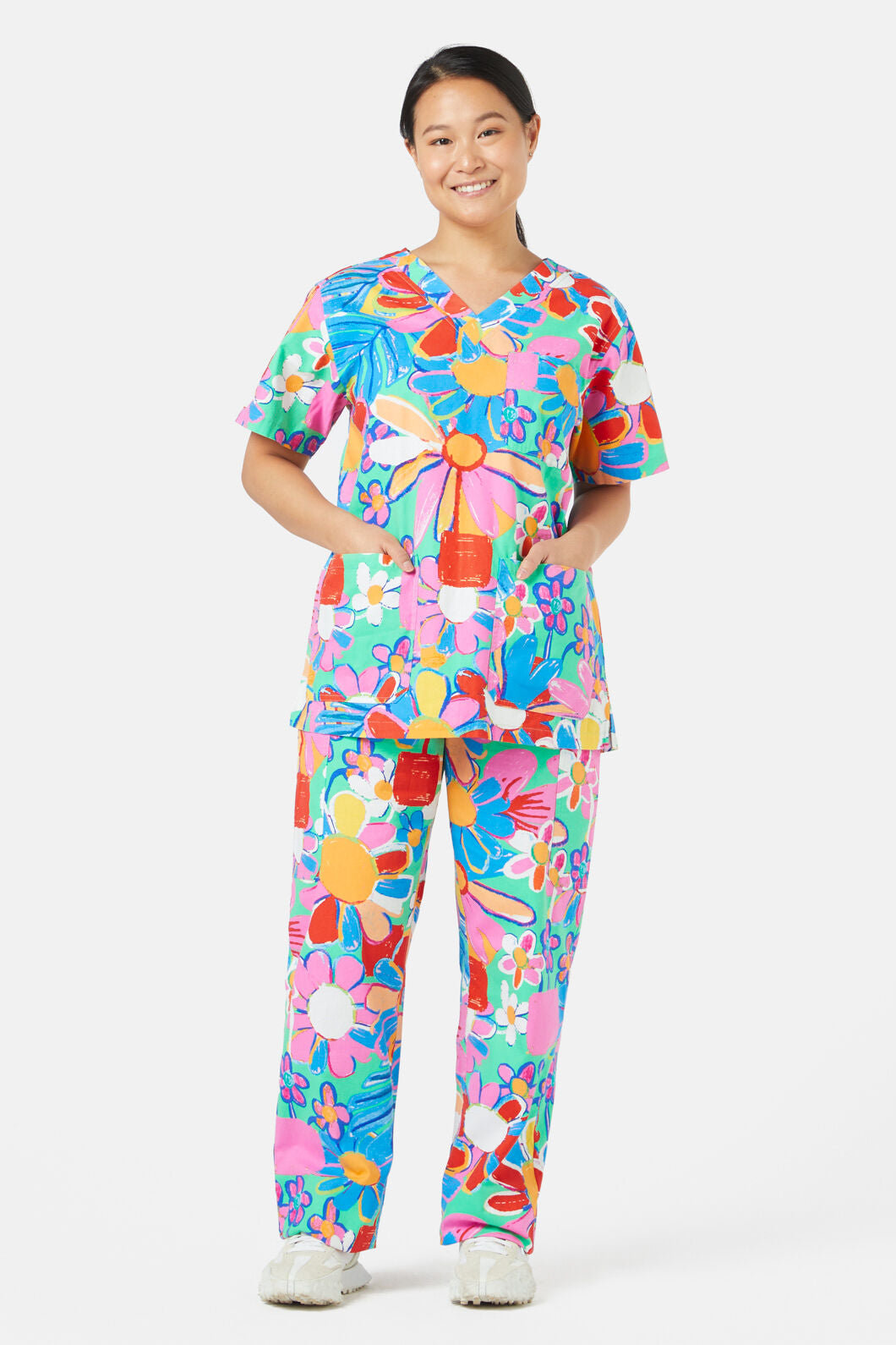 Gorman - Flower Pots Scrub Set - print