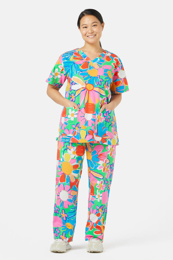 Gorman - Flower Pots Scrub Set - print