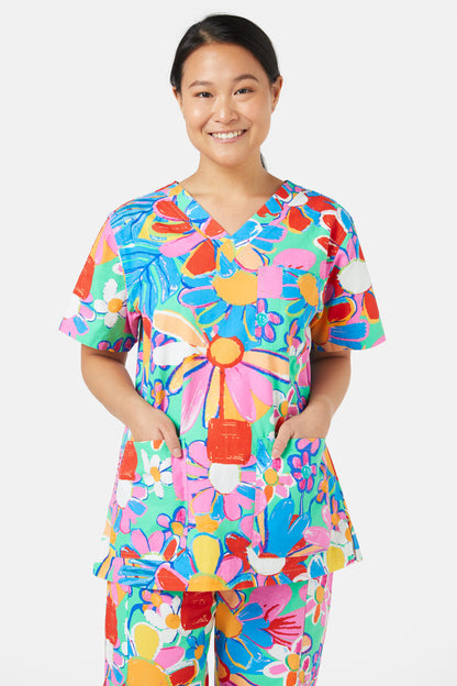 Gorman - Flower Pots Scrub Set - print