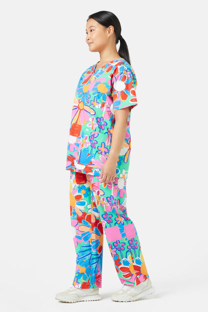 Gorman - Flower Pots Scrub Set - print