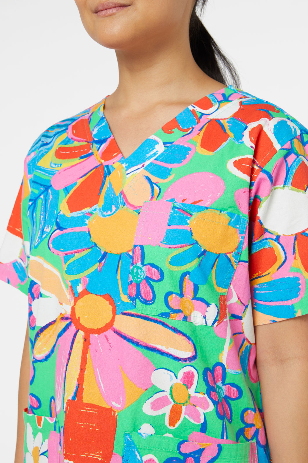 Gorman - Flower Pots Scrub Set - print