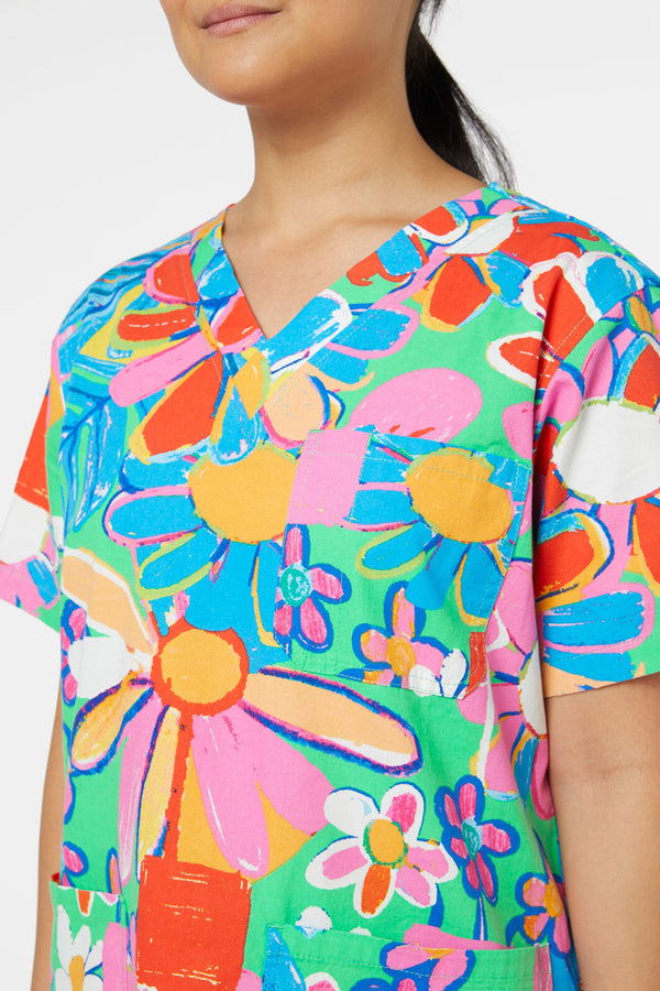 Gorman - Flower Pots Scrub Set - print