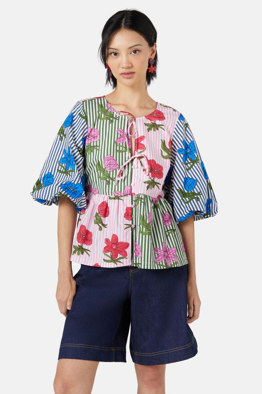 Gorman - Woodblock Flora Top - print