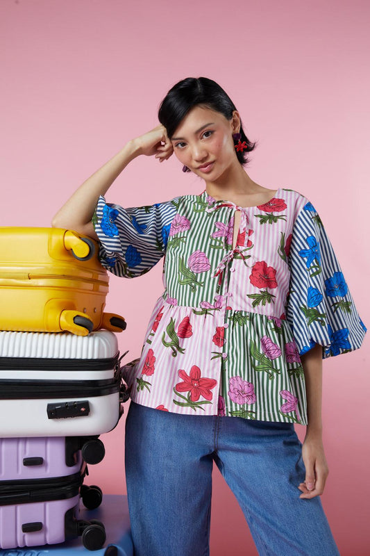 Gorman - Woodblock Flora Top - print