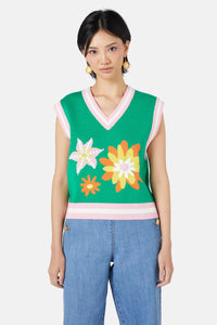 Gorman - Wild Blossoms Knit Vest - green