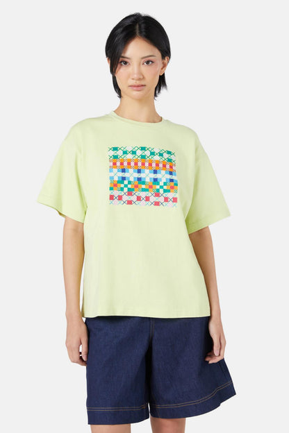 Gorman - Gingham Garden Stitch Tee - print